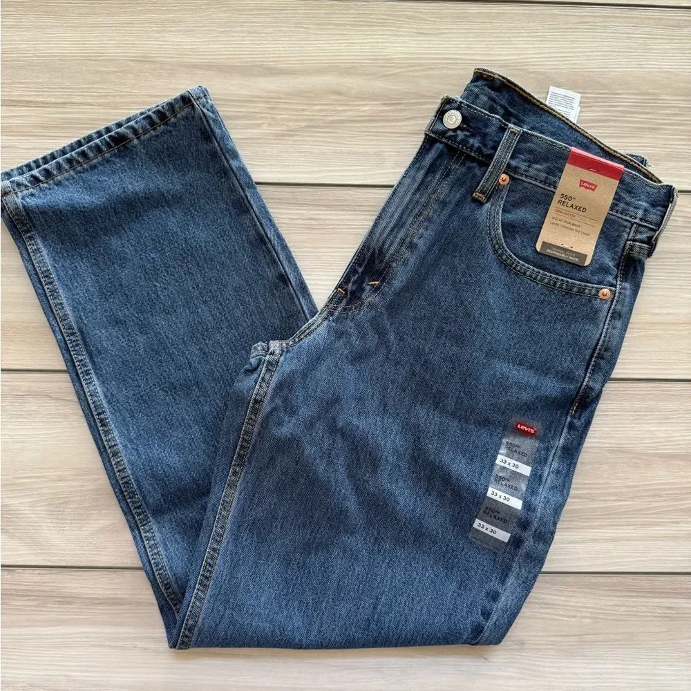 Levi's Mens 550 Relaxed Jeans Blue 33x30 NWT IN PACKAGE